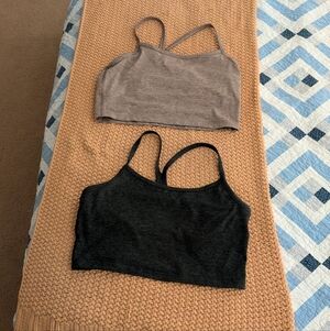 Two Aerie Offline The Hugger Longline Sports Bras, Size Large